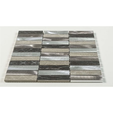 Andova Tiles ANDOVA TILES Chocolat Stacked 1" x 4" Porcelain/Metal Mosaic Tile ANDCHO317